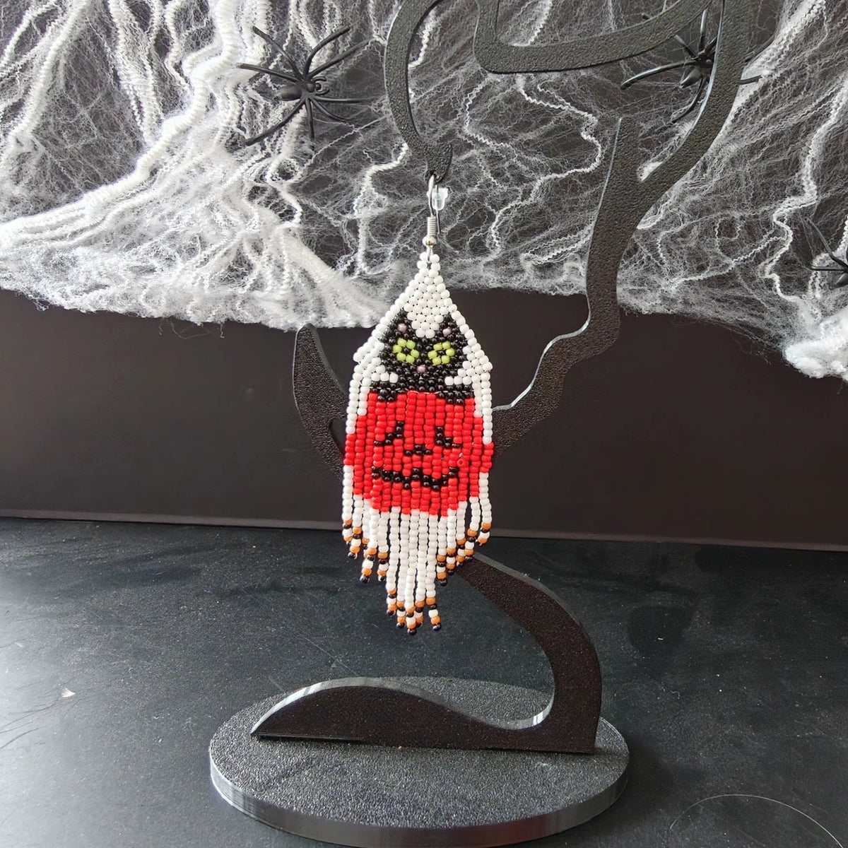 Halloween Fringe Perleøreringe - Lang