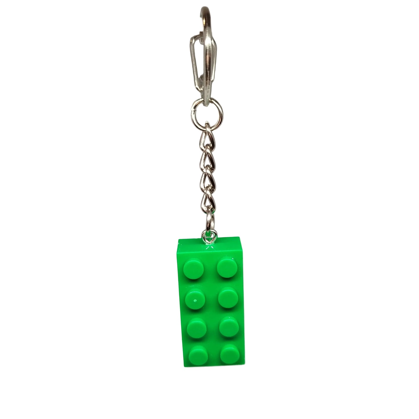 Green block keychain