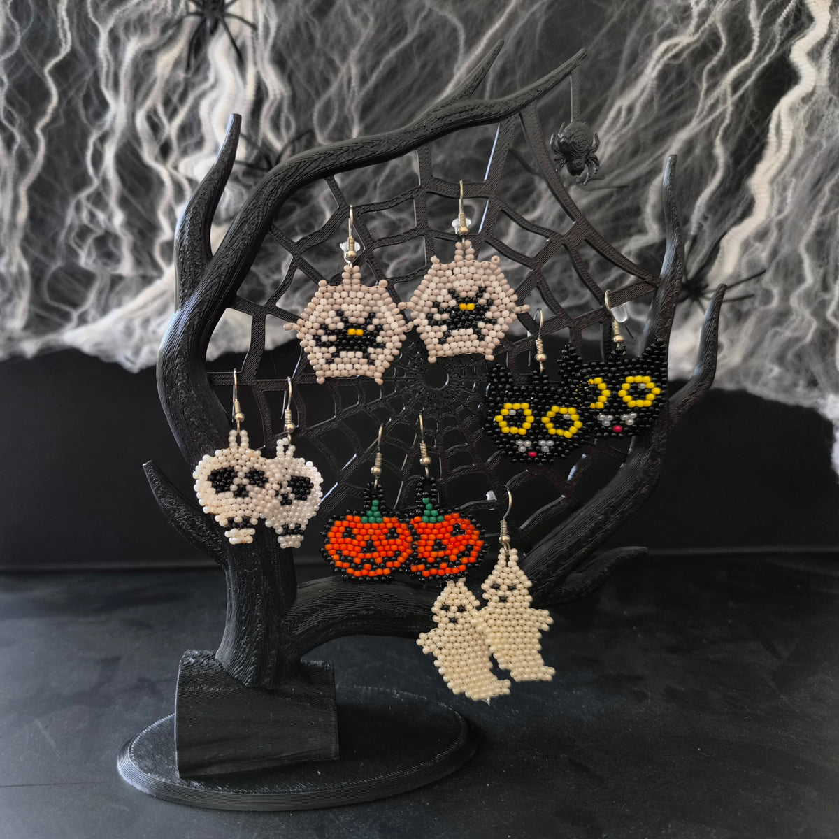Halloween Små Perleøreringe